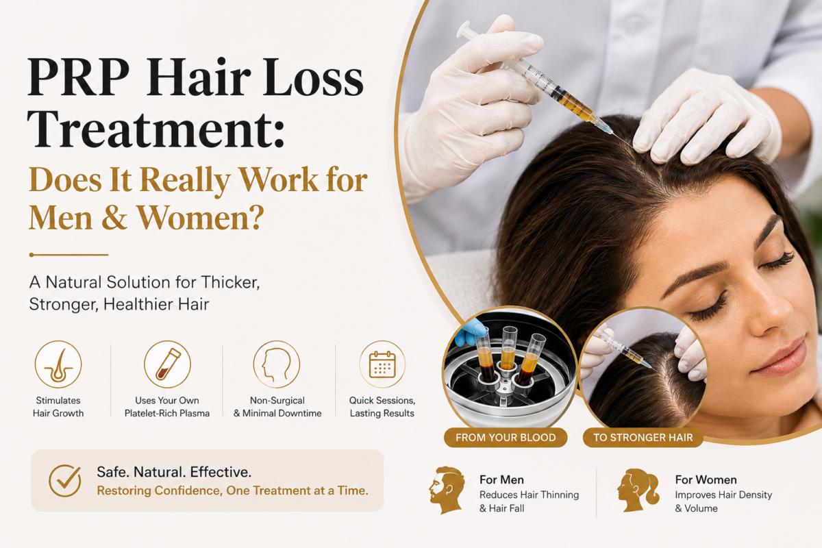 PRP hair loss treatment for men and women to promote natural hair restoration at Vida Wellness Care